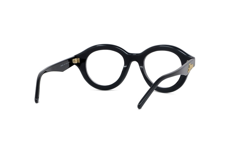 Curvy Black Round Eyeglasses