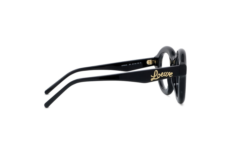 Curvy Black Round Eyeglasses