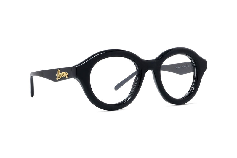Curvy Black Round Eyeglasses