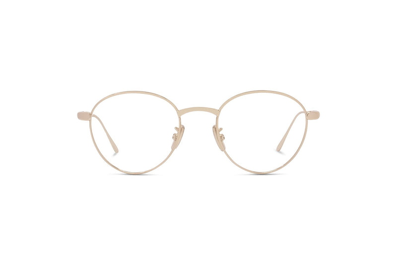 Slim Gold Round Eyeglasses