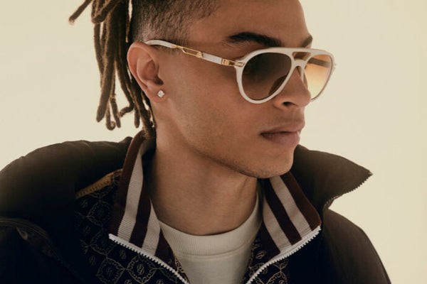Maybach Eyewear - The Independence I (Palladium/Black with White Chocolate Backing | Blue/Grey)