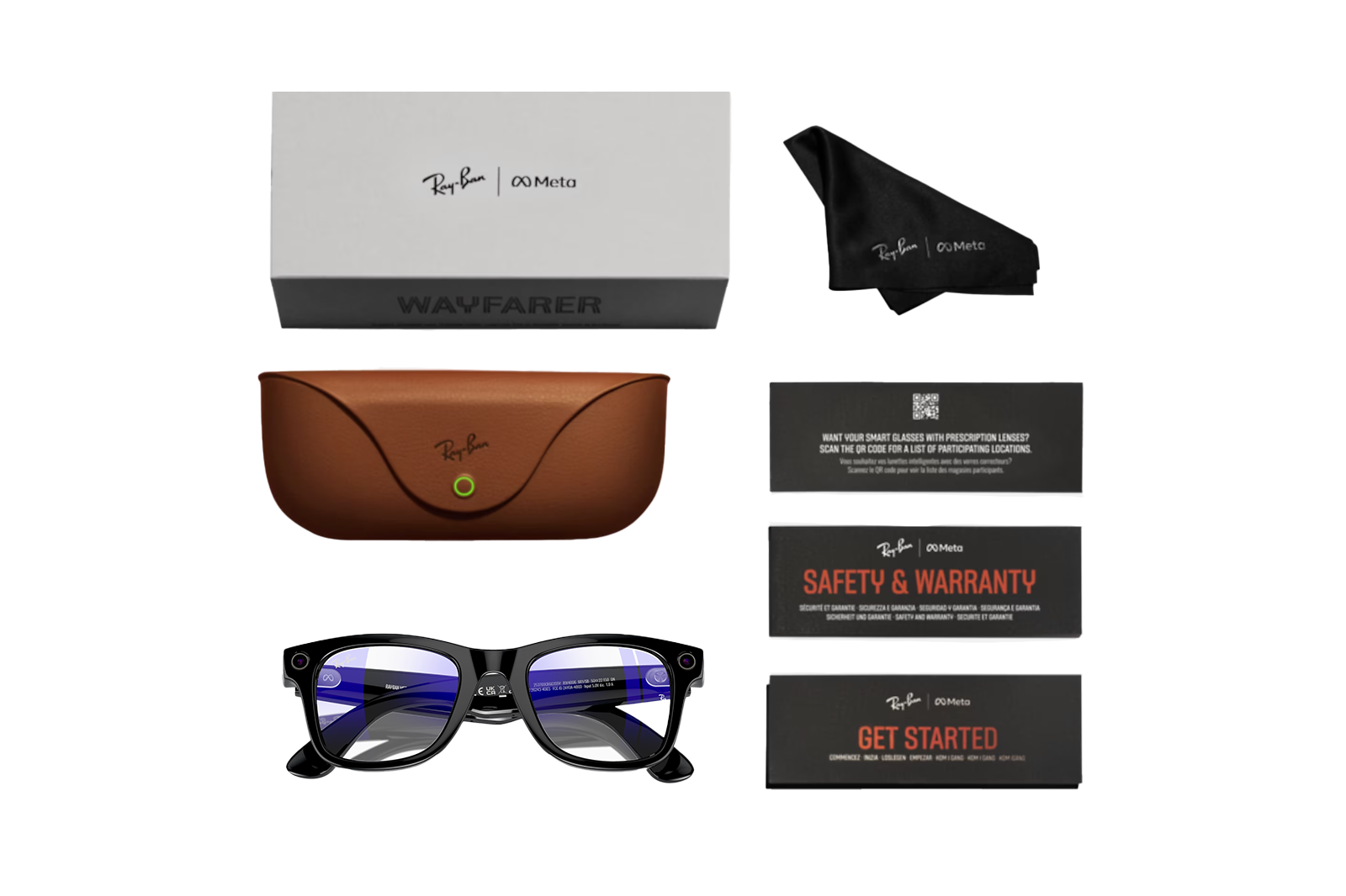 Ray Ban Meta Wayfarer Optics Shiny Black