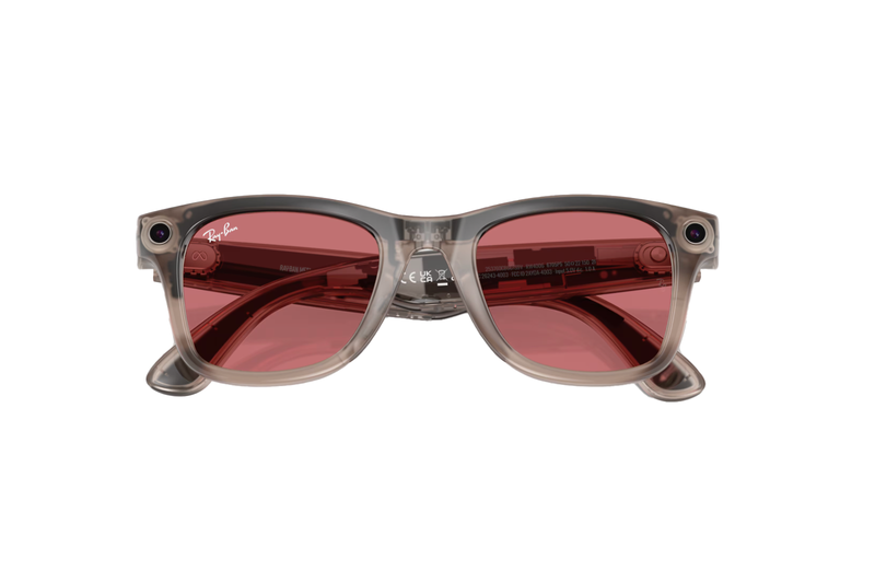 Ray Ban Meta Wayfarer Shiny Warm Stone Transitions Good See Co