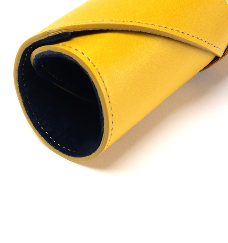 Diffuser Tokyo - Oil Leather Roll Case - Yellow & Navy
