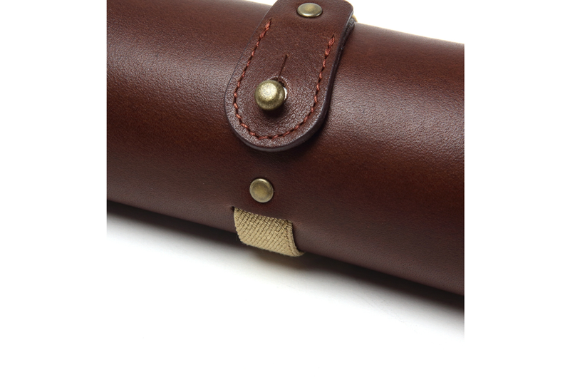 Diffuser Tokyo - Oil Leather Roll Case - Dark Brown & Red