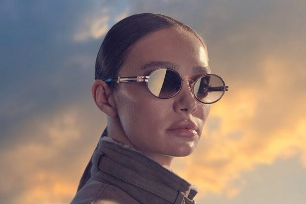 Maybach Eyewear - The Producer I (18k Solid Rose Gold/Black Lacquer | Black Marbled/Blue Ocean | Blue/Grey Gradient)