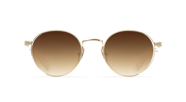 Maybach Eyewear - The Boulevard I (18k Champagne Gold | White Burr/Ebony | Light Bronze Gradient)