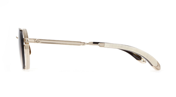 Maybach Eyewear - The Boulevard I (18k Champagne Gold | White Burr/Ebony | Light Bronze Gradient)