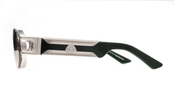 Maybach Eyewear - The Drive I (Palladium/Dark Jade | Umber Brown)