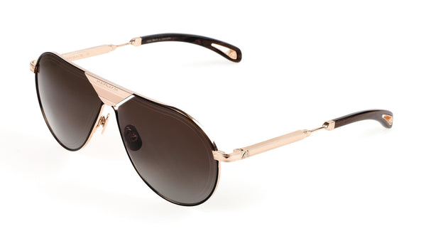Maybach Eyewear - The Lineart I (18k Solid Rose Gold | Black/Ebony Velvet | Chocolate Brown/Grey)