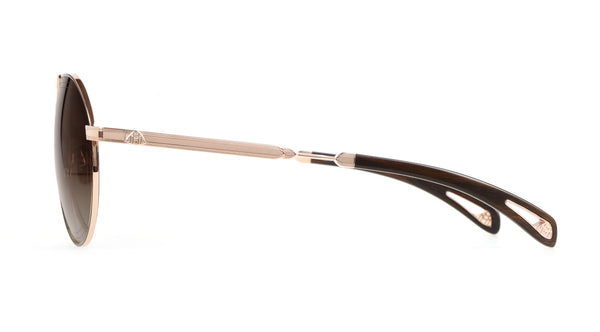 Maybach Eyewear - The Lineart I (18k Solid Rose Gold | Black/Ebony Velvet | Chocolate Brown/Grey)