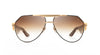 Maybach Eyewear - The King III (22k Mellow Gold Plated | Black Lacquer/Forest Green BEM/Bubinga/Walnut Burr | Light Bronze Gradient)