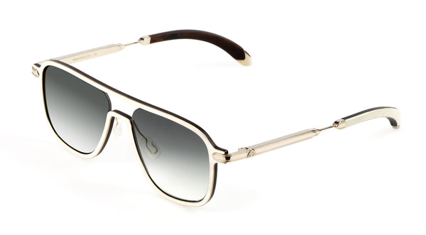Maybach Eyewear - The Architect II (18k Champagne Gold Plated | White Burr/Ebony | Grey Gradient)