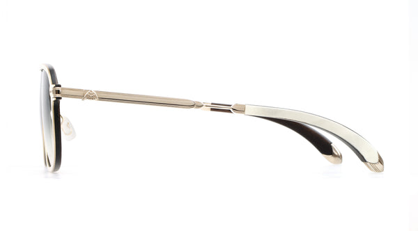Maybach Eyewear - The Architect II (18k Champagne Gold Plated | White Burr/Ebony | Grey Gradient)