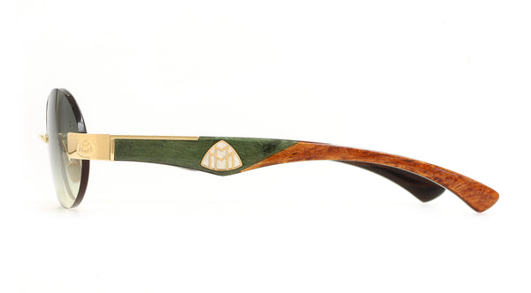 Maybach Eyewear - The Magic II (Mellow Gold Plated/Green Birch Wood)