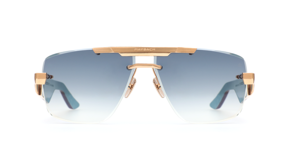 Maybach Eyewear - The President II (Mellow Gold/Deep Teal Ocean Madrone/Bubinga/Niagara Blue Madrone | Light Blue)