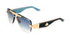 Maybach Eyewear - The President II (Mellow Gold/Deep Teal Ocean Madrone/Bubinga/Niagara Blue Madrone | Light Blue)