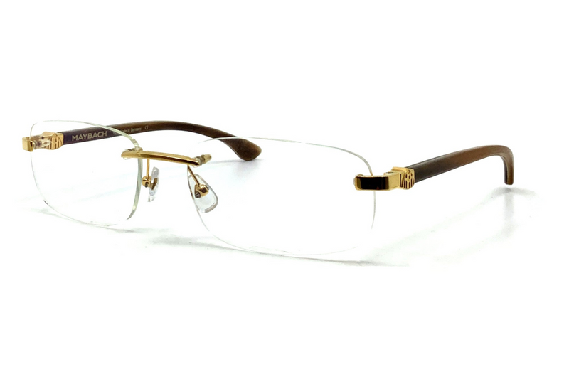 Maybach Eyewear - The Artist XI (24k Gold Plated | Striped Caramel