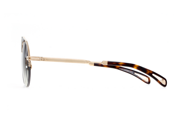Maybach Eyewear - The Challenger I (18k Champagne Gold Plated | Black Matte/Dark Tortoise | Blue Grey)