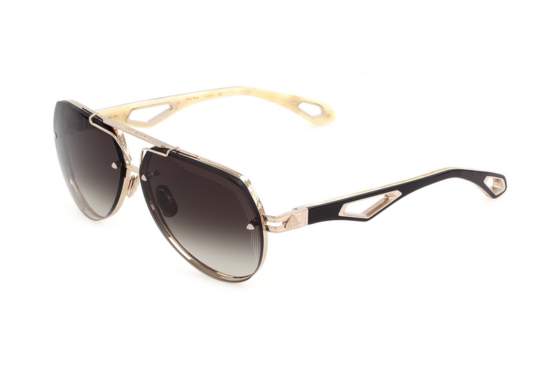 Maybach Eyewear - The King I (Champagne Gold/Brown/White Chocolate | Blue/Grey)