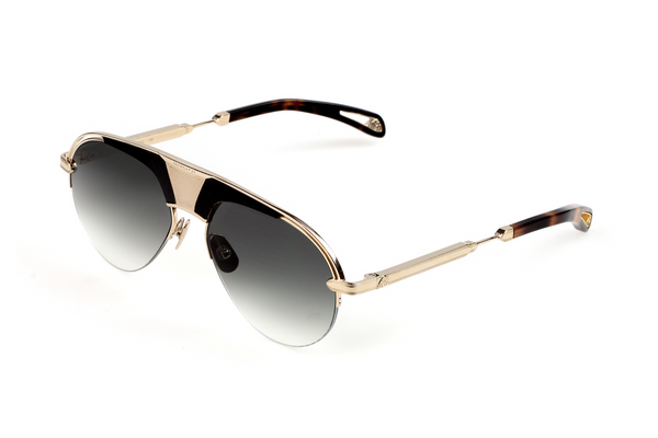 Maybach Eyewear - The Challenger I (18k Champagne Gold Plated | Black Matte/Dark Tortoise | Blue Grey)