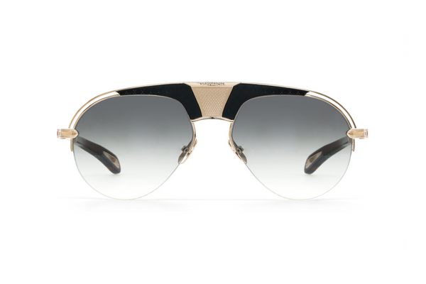Maybach Eyewear - The Challenger I (18k Champagne Gold Plated | Black Matte/Dark Tortoise | Blue Grey)