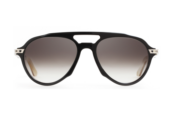 Maybach Eyewear - The Independence I (Palladium/Black with White Chocolate Backing | Blue/Grey)