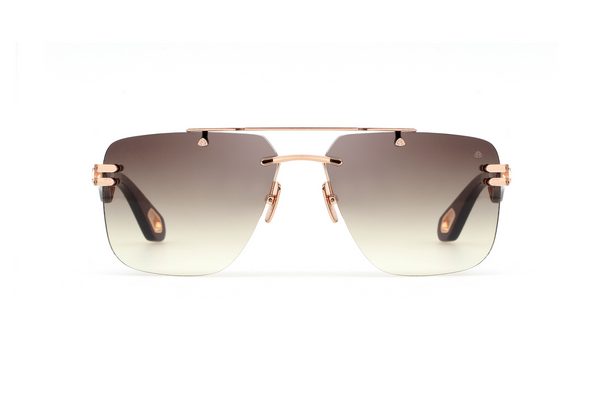 Maybach Eyewear - The President I (18k Solid Rose Gold | Black Piano/Walnut Burr | Chocolate Brown Gradient)