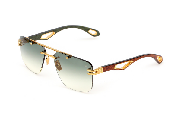 Maybach Eyewear - The President I (Gold/Karelian Birch Burr/Forrest Green BEM | Green)