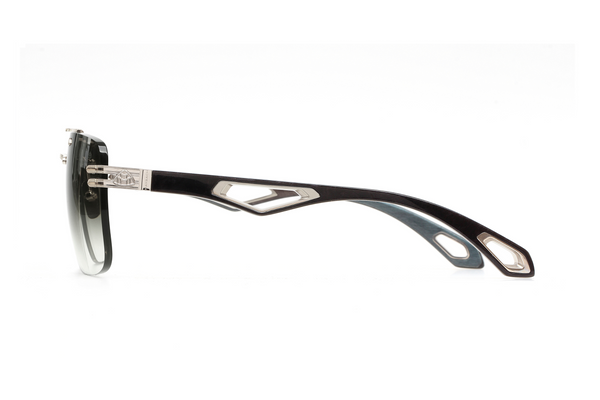 Maybach Eyewear - The President I (Platinum/Walnut Burr Anthracite/Ebony/Indigo Blue BEM | Blue/Grey)