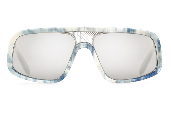 Maybach Eyewear - The Creator I (Platinum/Ocean Blue White Marbled | Medium Grey)