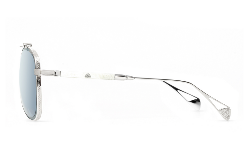 Maybach Eyewear - The Observer I (Ruthenium/White Marble/Black | Blue/Grey)