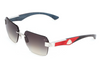 Maybach Eyewear - The Magic I (Palladium/Mother-of-Pearl/Red Walnut Burr/Anthracite/Indigo Blue | Blue/Grey)