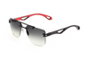 Maybach Eyewear - The President I (Black Satin | Dark Stained Eucalyptus/Ebony/Rose Red BEM | Blue/Grey Gradient)