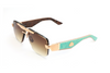 Maybach Eyewear - The President II (22k Mellow Gold Plated | Aruba Blue Madrone/Maple/Walnut Burr | Light Bronze Gradient)