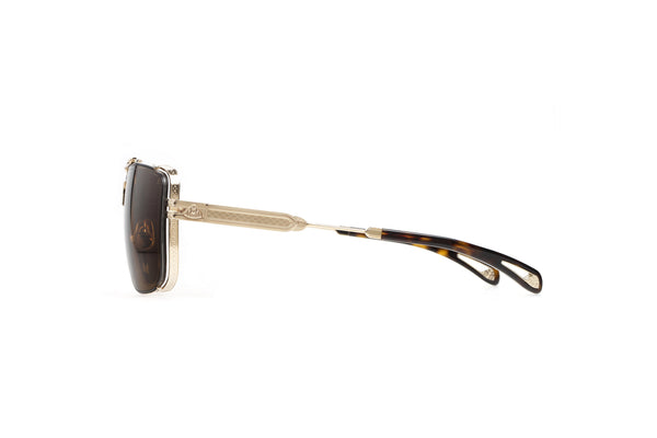 Maybach Eyewear - The Dawn I (18k Champagne Gold Plated | Black Satin/Dark Tortoise | Light Bronze)