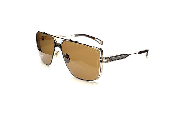 Maybach Eyewear - The Dawn I (18k Champagne Gold Plated | Black Satin/Dark Tortoise | Light Bronze)