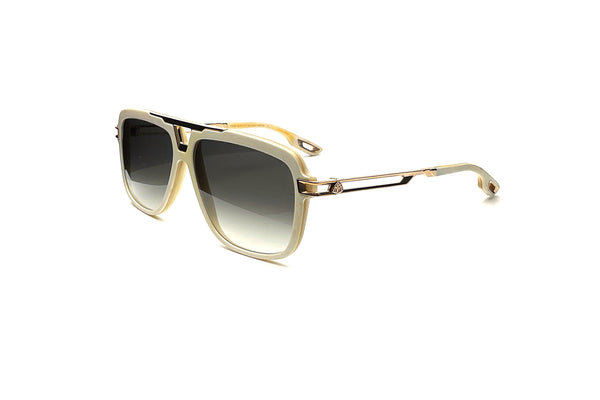 Maybach Eyewear - The MC I (18k Champagne Gold | White Chocolate/Velvet | Blue/Grey Gradient)