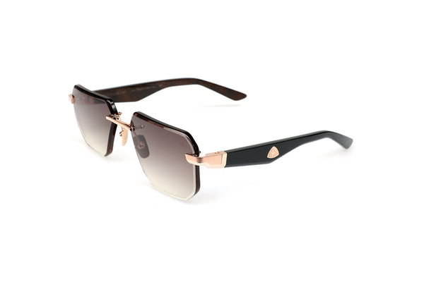 Maybach Eyewear - THE VISIONIST I (18k Solid Rose Gold | Black Piano/Walnut Burr | Chocolate Brown Gradient)