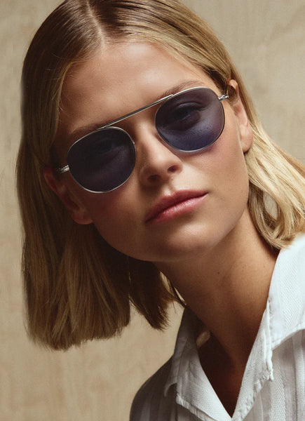 Garrett Leight - Van Buren II Sun (Silver/Sea Grey)