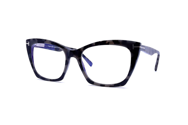 Tom Ford - Blue Block Cat Eye Opticals TF5709-B (Black Havana)
