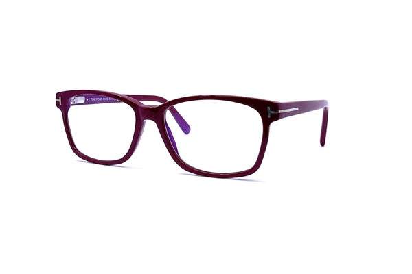 Tom Ford - Blue Block Classical Rectangular Opticals TF5713-B (Shiny Red)