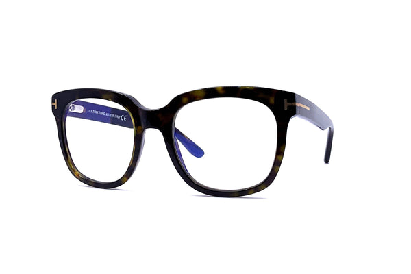 Tom Ford - Blue Block Large Opticals TF5537-B (Shiny Dark Havana)