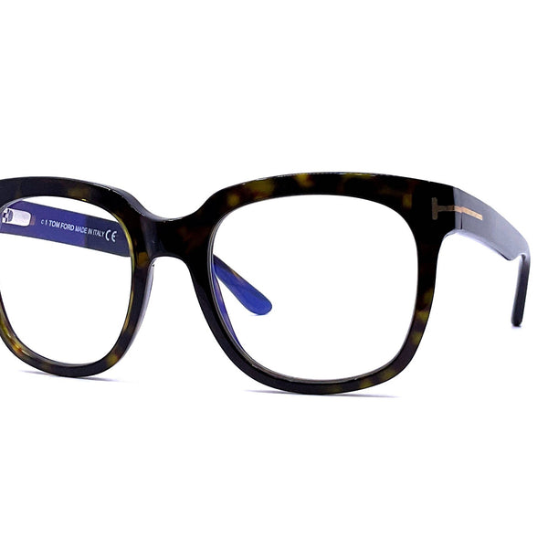 Tom Ford - Blue Block Large Opticals TF5537-B (Shiny Dark Havana