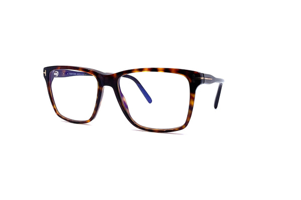 Tom Ford - Blue Block Square Opticals TF5817-B (Shiny Dark Havana)