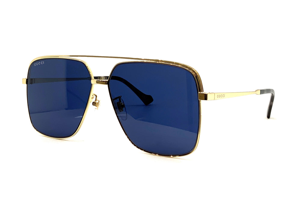 Gucci GG1099SA 002 Sunglasses Gold Aviator Frame, Blue Lenses Gucci GG1099SA Aviator Sunglasses | EyeOns.com main image 4