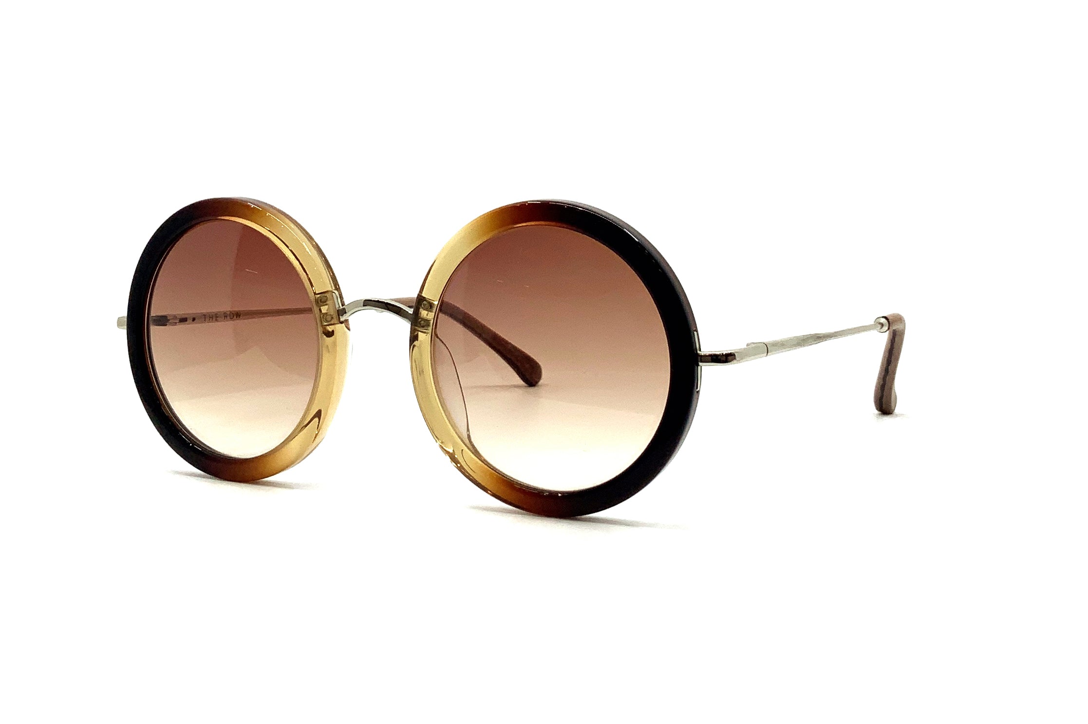 Linda Farrow x The Row Orange Ombre Sunglasses w/ Leather