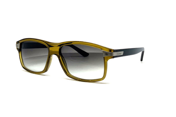 Cartier - Olive/Black Rectangular Sunglasses