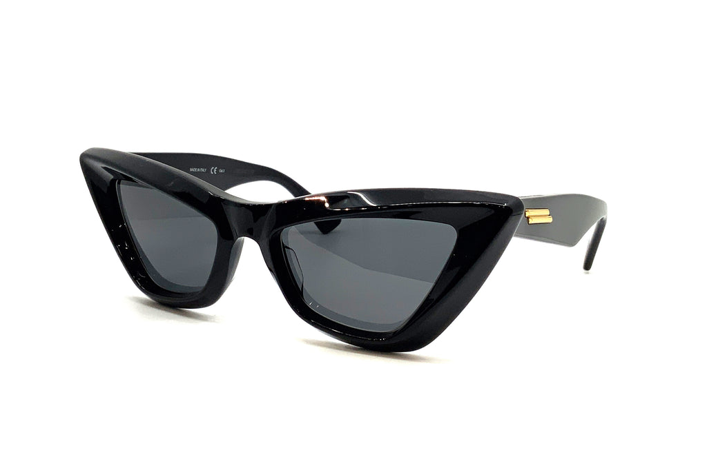 Bottega Veneta Black Sharp Cat-Eye Sunglasses