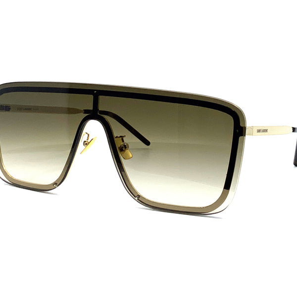 SAINT LAURENT SL 364 MASK-006 99 Sunglass UNISEX METAL, Gold Men's  Sunglasses